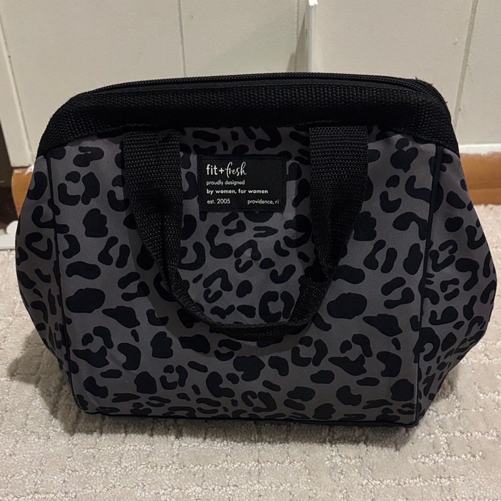 Black Leopard Print Women's Bag
